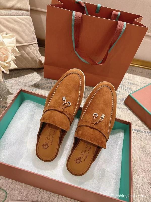 2025 Women LP Brown Suede Slippers LY00260