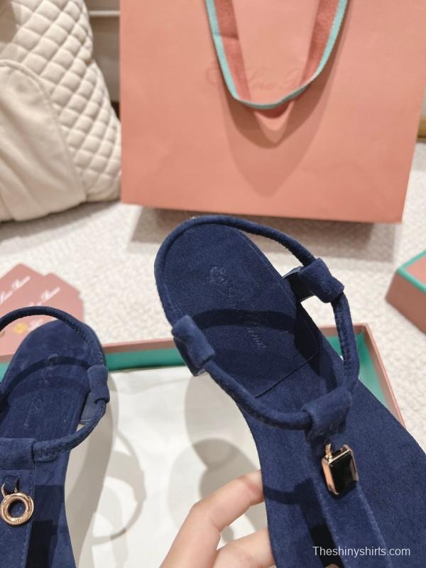 2025 Women LP Navy Suede Sandals LY00360
