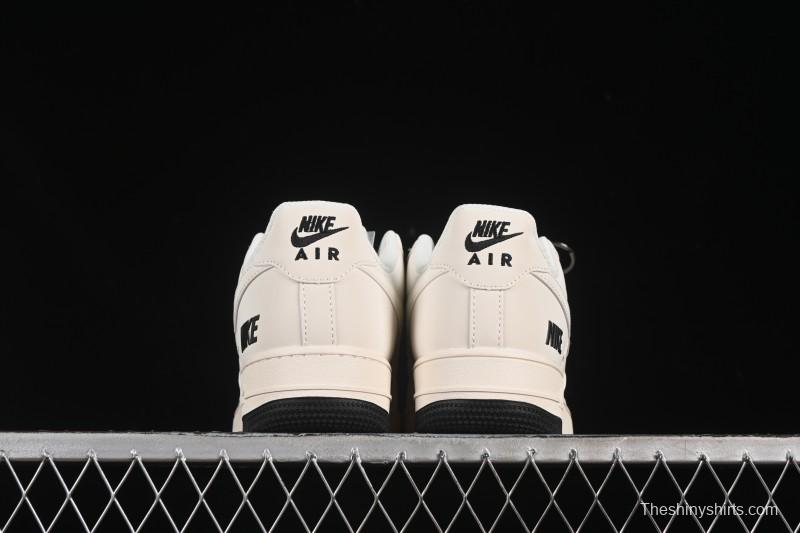 Nike Air Force 1'07 Low Casual Sneakers with Triple Black Swoosh - XX3168-183