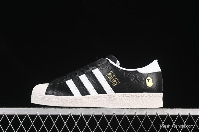Adidas Bape Superstar Casual Sneakers with Shell Toe Design - JQ3666