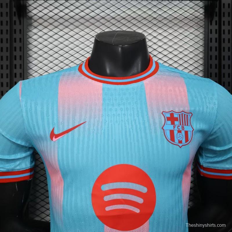 Player Version 25/26 Barcelona Sky Blue with Pink Gradient Stripe Jersey