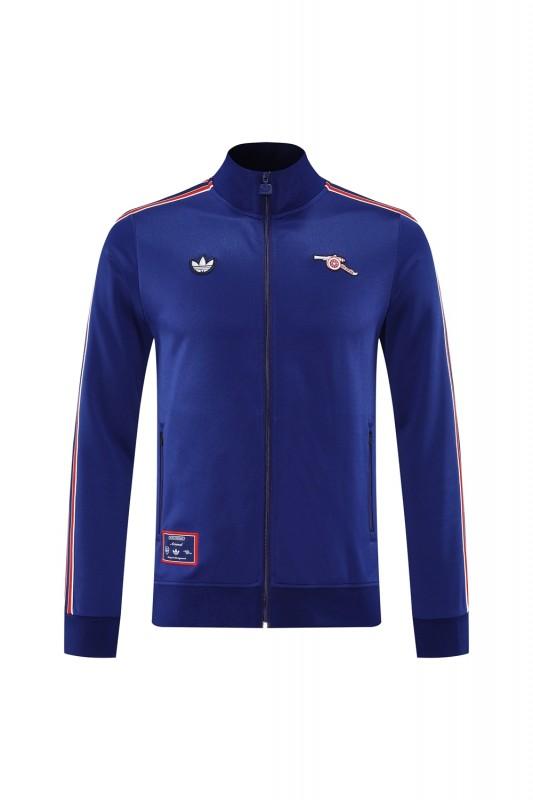 25/26 Arsenal Blue with Red & White Stripes Full Zipper Jacket +Long Pants