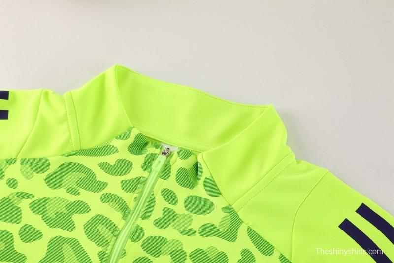 2025 Adidas Purple/Neon Green Half Zipper Jacket +Long Pants