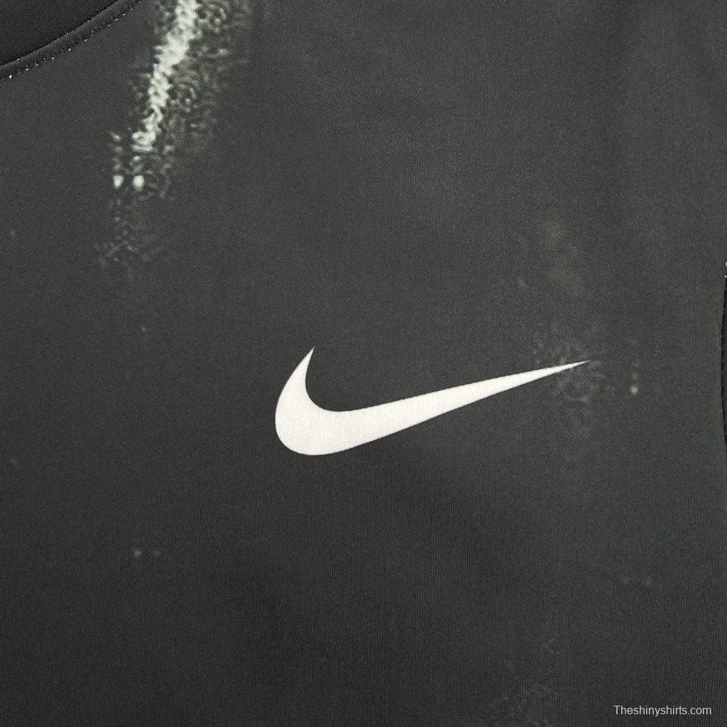 2025 NIKE Training Black with Abstract Paint Pattern T-Shirt #1045