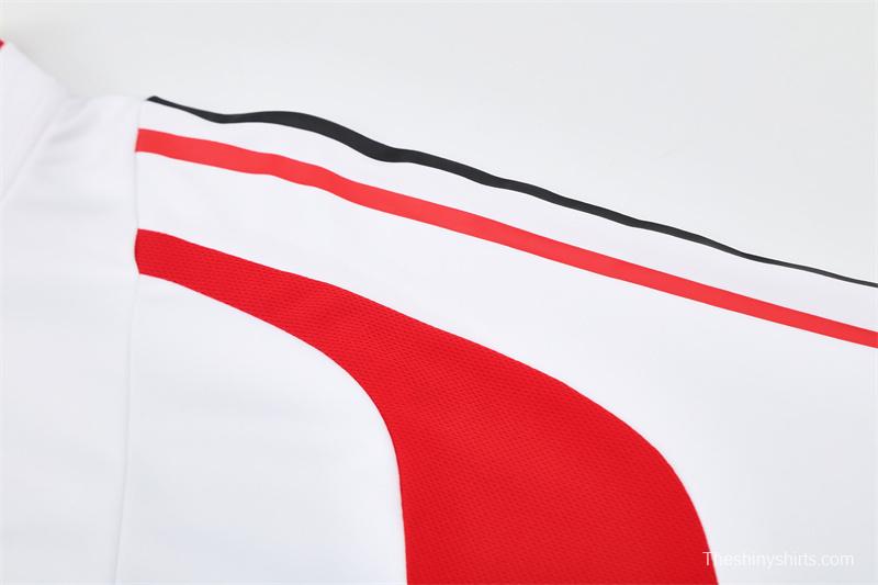 Retro 04/05 AC Milan White Half Zipper Jacket+Long Pants