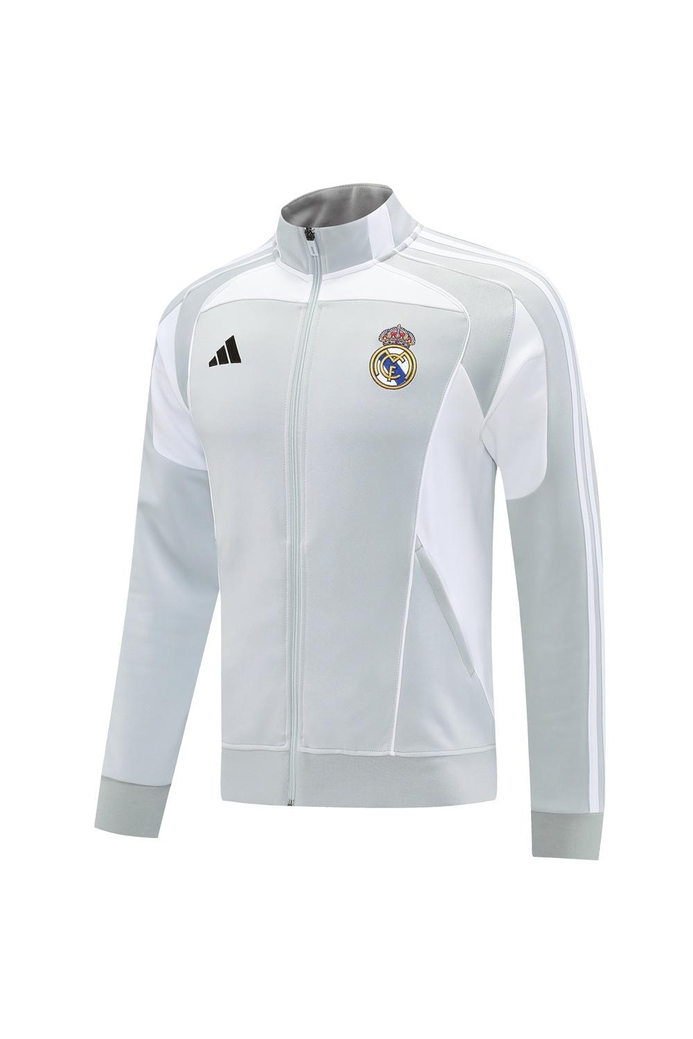 25/26 Real Madrid Grey Full Zipper Jacket + Long Pants