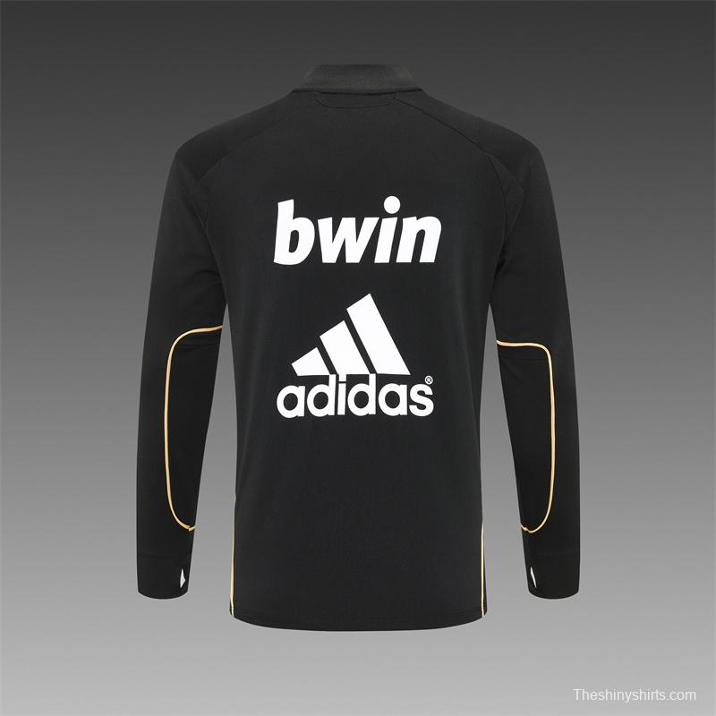 Retro 11/12 Real Madrid Black Half Zipper Jacket