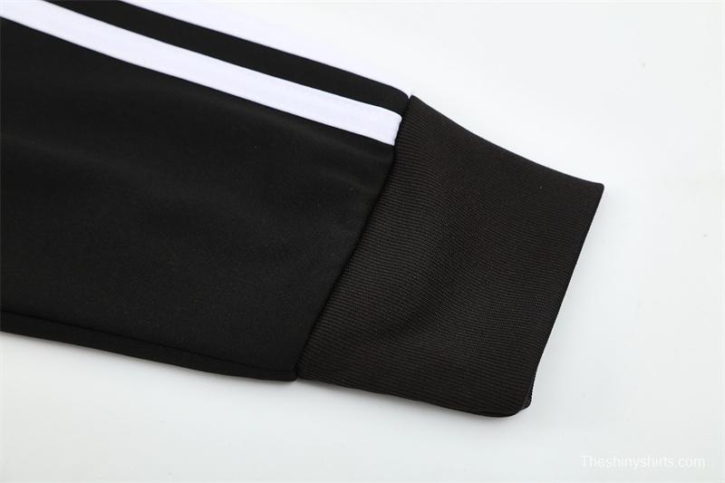 Retro 08/09 Real Madrid Black Half Zipper Jacket+Long Pants