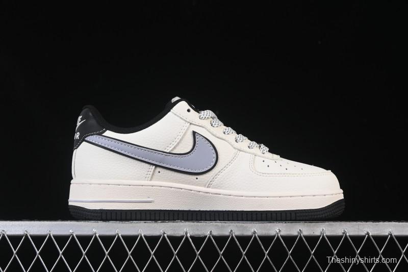 Nike Air Force 1'07 Low Beige Gray Black Letter Casual Sneakers - JS8028-018