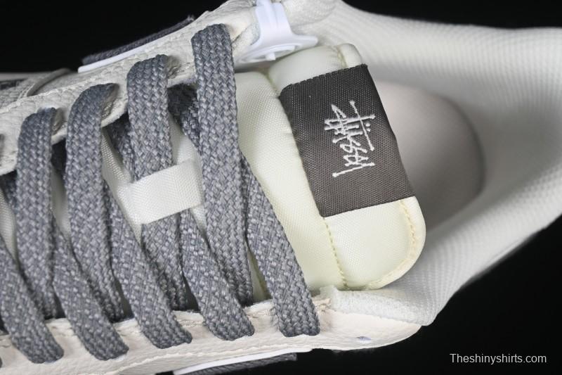 Nike Air Force 1'07 Low Stussy Collaboration Light Gray Canvas Casual Sneakers - JP8028-011