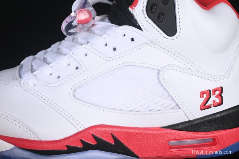 Nike Air Jordan 5 Retro Fire Red Black Tongue Basketball Shoes - HQ7978-101