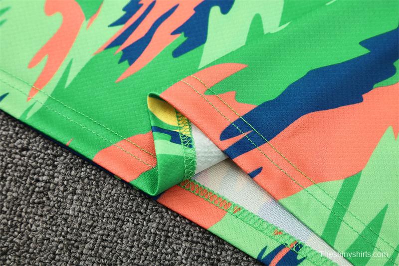 25/26 Brazil Blue Green Camouflage with XS Short Sleeve+Soccer Shorts