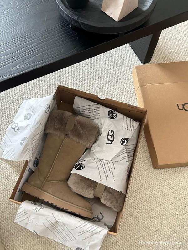 UGG 2025/SS High Boot Snow Boots with Faux Fur Collar - AS00370