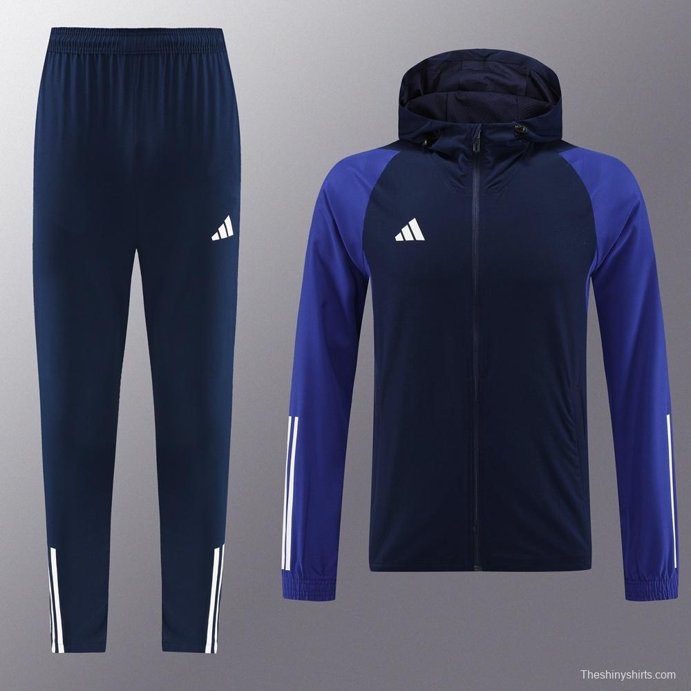 2025 Adidas Royal Blue Half Zipper Jacket+Long Pants S-2XL