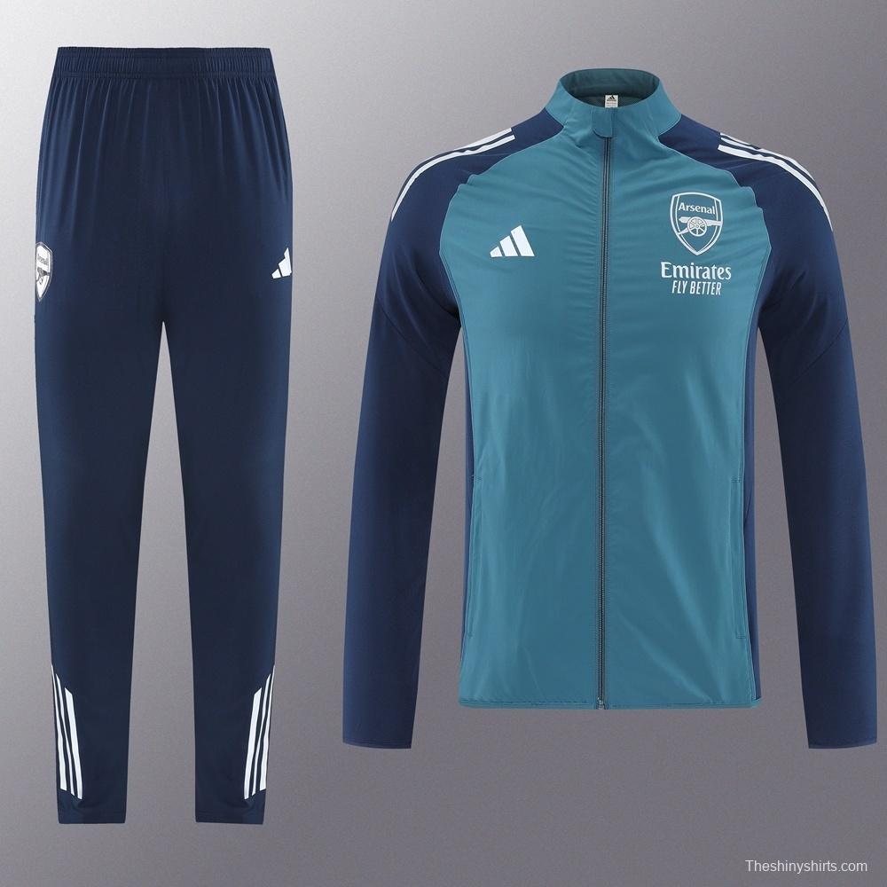 25/26 Arsenal Blue Half Zipper Jacket+Long Pants S-3XL