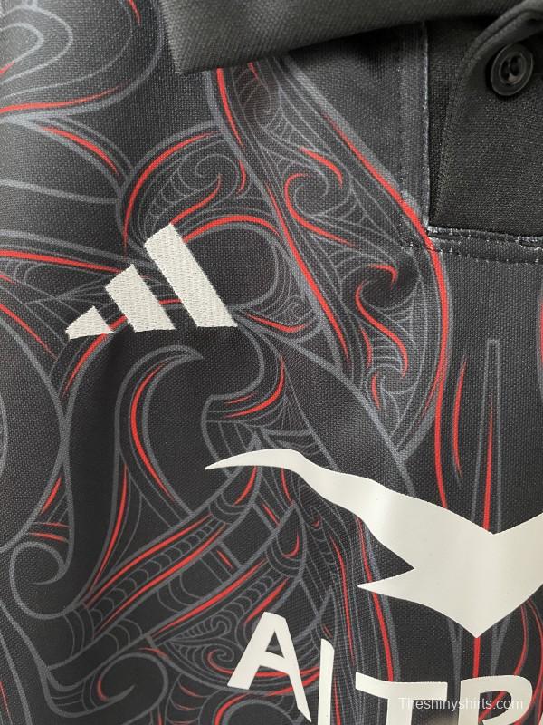 2026 Māori All Blacks Black with Māori Tiki Carving Jersey