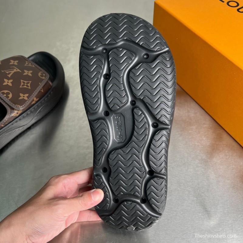 Louis Vuitton Miami Mule Slip-On Sandals with Velcro Strap - YC