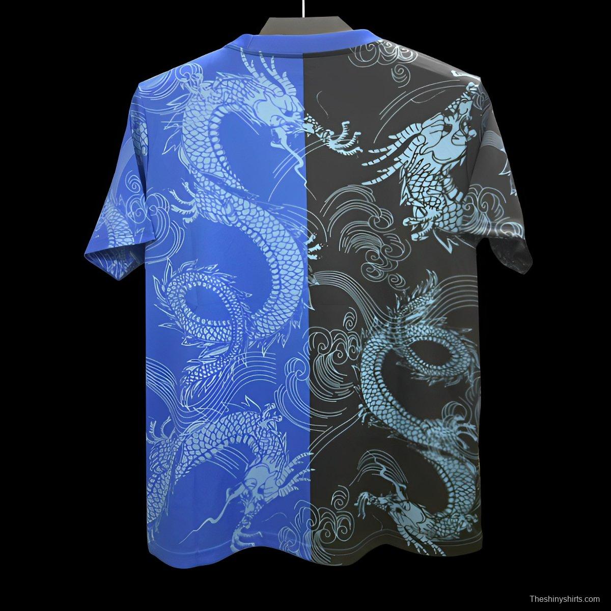 25/26 Real Madrid Blue and Black with Split Dragon Design Jersey