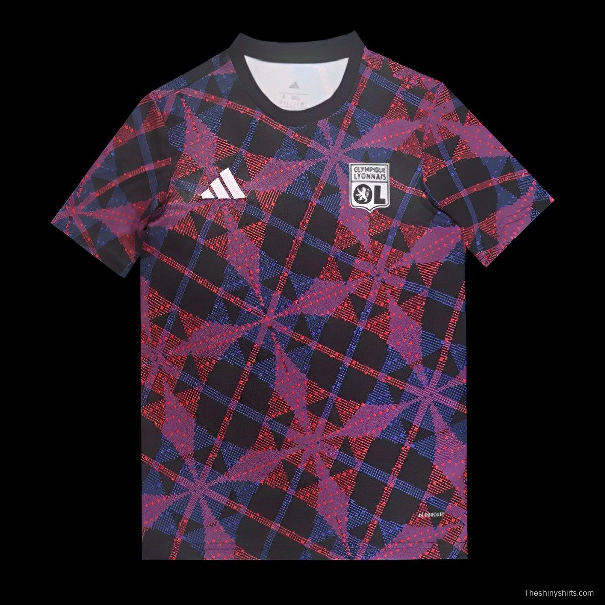 25/26 Olympique Lyonnais Lyon Purple with Geometric Pattern Jersey