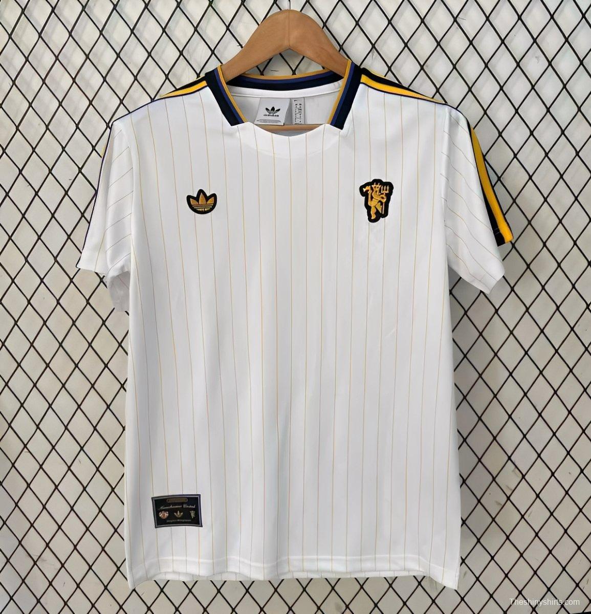 25/26 Manchester United Adidas Original Terrace Icons WHITE Jersey